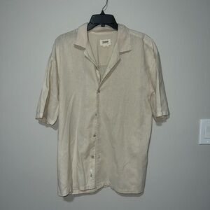 NWOT Oversized Cream pull & bear Men’s shirt medium Casual Button Down Shirt